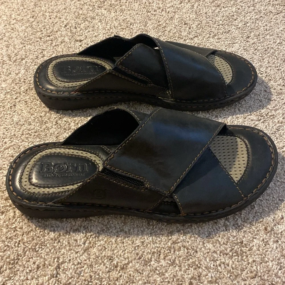 Born Marco Slide Leather Sandals - Like New!